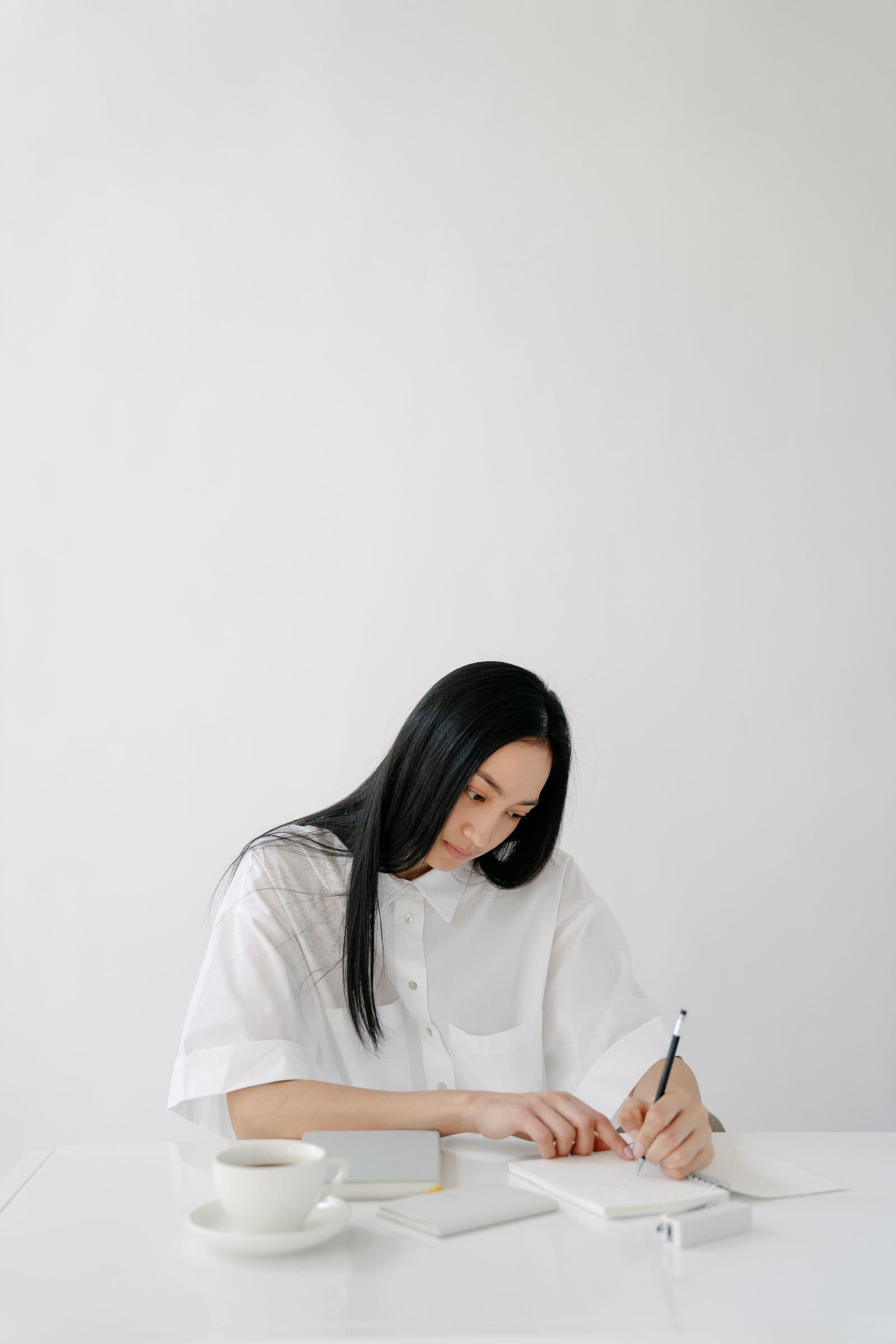 A woman sitting quietly, thinking